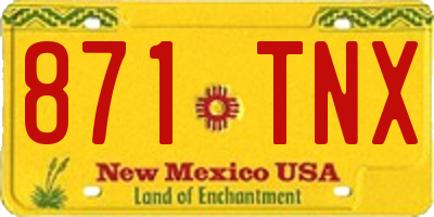 NM license plate 871TNX