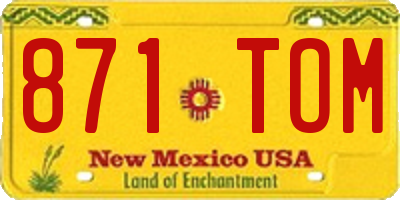 NM license plate 871TOM
