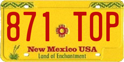 NM license plate 871TOP