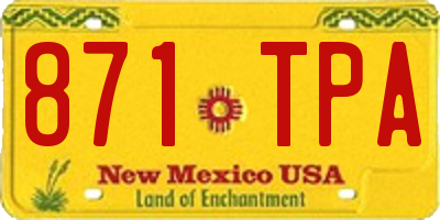 NM license plate 871TPA