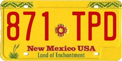 NM license plate 871TPD
