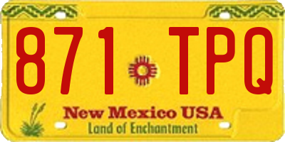 NM license plate 871TPQ