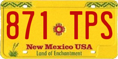 NM license plate 871TPS
