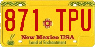 NM license plate 871TPU