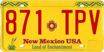 NM license plate 871TPV
