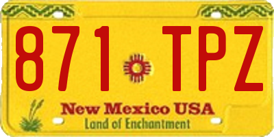 NM license plate 871TPZ