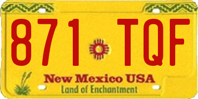NM license plate 871TQF