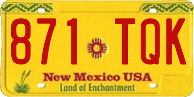 NM license plate 871TQK