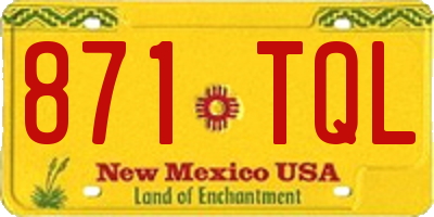 NM license plate 871TQL