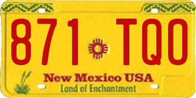 NM license plate 871TQO
