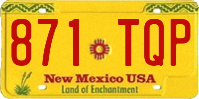NM license plate 871TQP