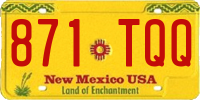 NM license plate 871TQQ