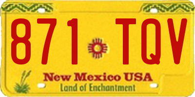 NM license plate 871TQV