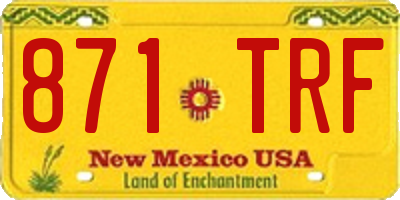 NM license plate 871TRF