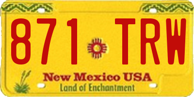 NM license plate 871TRW