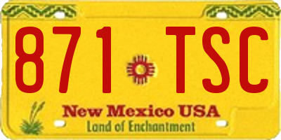 NM license plate 871TSC