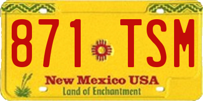 NM license plate 871TSM