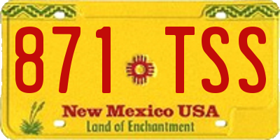 NM license plate 871TSS