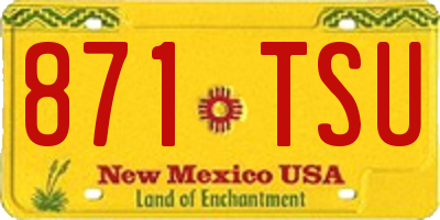 NM license plate 871TSU