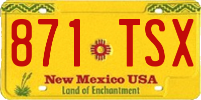 NM license plate 871TSX