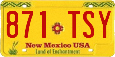 NM license plate 871TSY