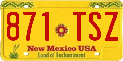 NM license plate 871TSZ