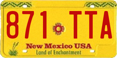 NM license plate 871TTA
