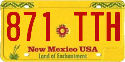 NM license plate 871TTH