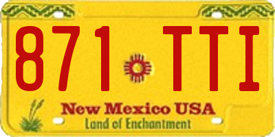 NM license plate 871TTI