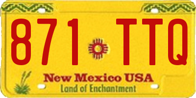 NM license plate 871TTQ