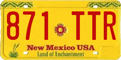 NM license plate 871TTR