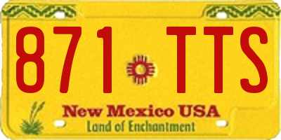 NM license plate 871TTS