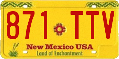 NM license plate 871TTV