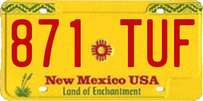 NM license plate 871TUF