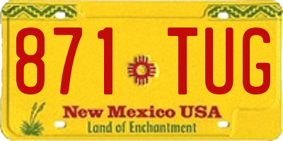 NM license plate 871TUG