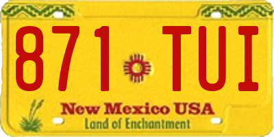 NM license plate 871TUI