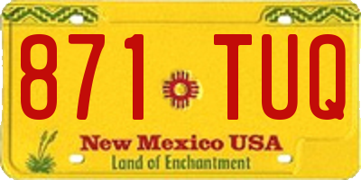 NM license plate 871TUQ