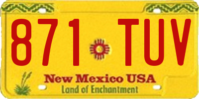 NM license plate 871TUV