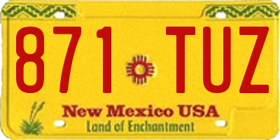 NM license plate 871TUZ