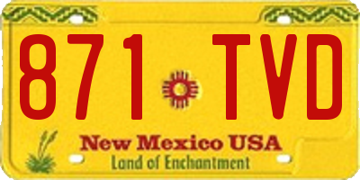 NM license plate 871TVD