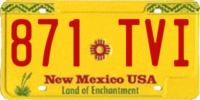 NM license plate 871TVI