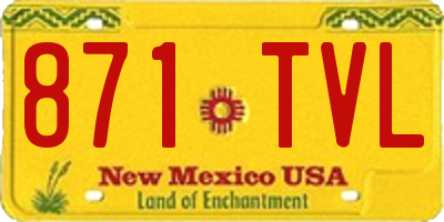 NM license plate 871TVL