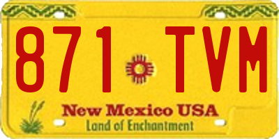 NM license plate 871TVM