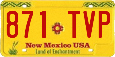 NM license plate 871TVP