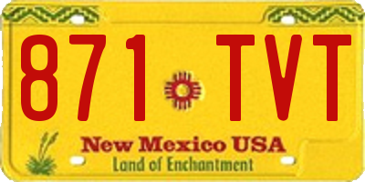 NM license plate 871TVT