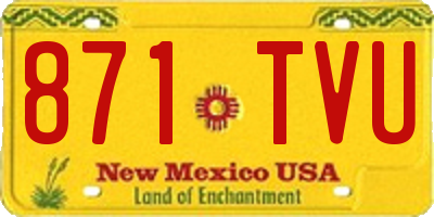 NM license plate 871TVU