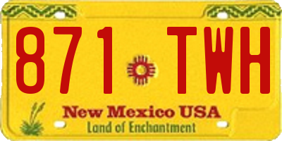 NM license plate 871TWH