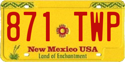 NM license plate 871TWP