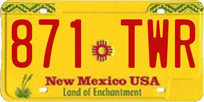 NM license plate 871TWR