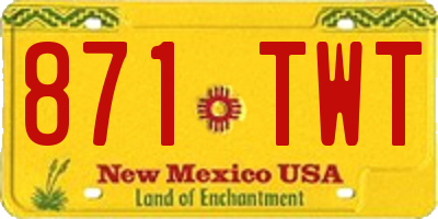 NM license plate 871TWT